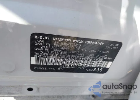 2024 Mitsubishi Outlander Sel 2.5 S-Awc z USA, uszkodzony, nr VIN JA4J4WA86RZ003701
